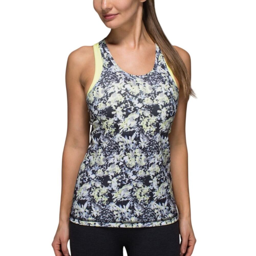 Lululemon Inspiration II Clarity Tank Top Sport Bra Womens 6 Yoga Dance Gym